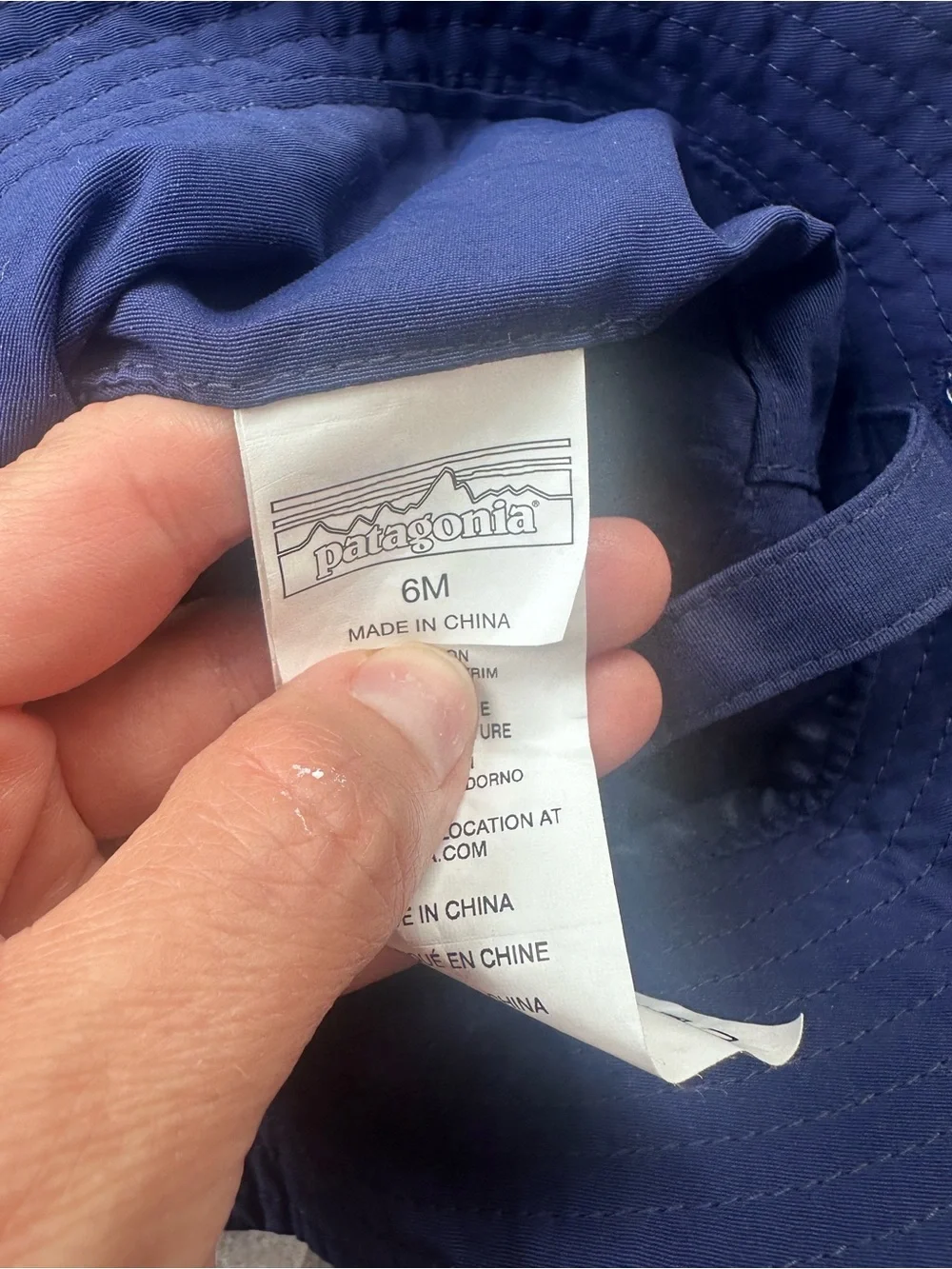Patagonia Baby Bucket Hat Blue Chin Strap 6 months